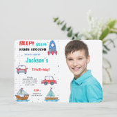 水彩輸送誕生日写真 招待状 (スタンド正面)