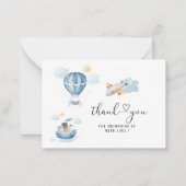 水彩輸送赤ちゃんシャワー感謝していユー ノートカード (正面)