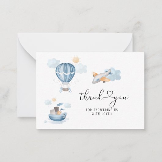 水彩輸送赤ちゃんシャワー感謝していユー ノートカード (正面)