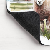 水彩農場の羊 マウスパッド (コーナー)