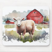 水彩農場の羊 マウスパッド (正面)