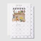 水彩農家の花市場バースデーパーティー ベラム紙招待状 (オフセット (招待状))