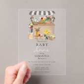 水彩農家の花市場ベビーシャワー アクリル招待状 (インサイチュ (ポータブル))