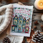 水彩近隣住民クリスマスカード シーズンカード