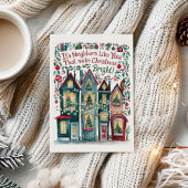 水彩近隣住民クリスマスカード シーズンカード