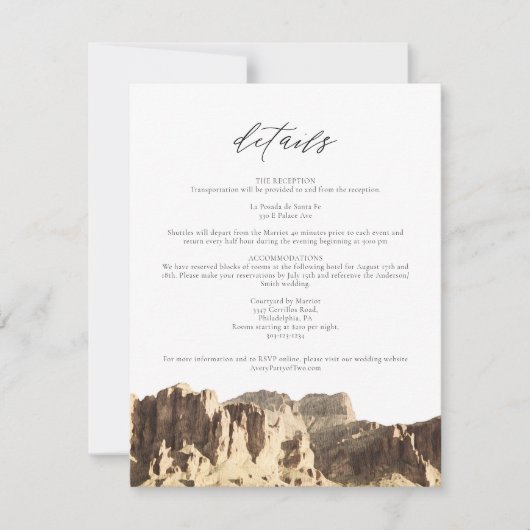 水彩迷信マウンテン詳細カード 招待状 (正面)