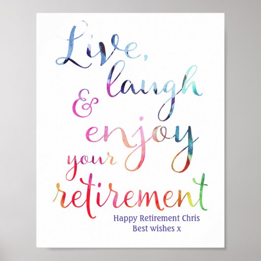 水彩退職パーティープリント標識 ポスター (正面)