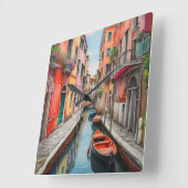 水彩通りインヴェネツィア スクエア壁時計 (傾斜)