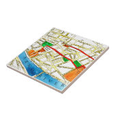 水彩通りマップフローレンスイタリア タイル (側面)