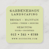 水彩造園気にスクエアビジネスカード スクエア名刺 (裏面)