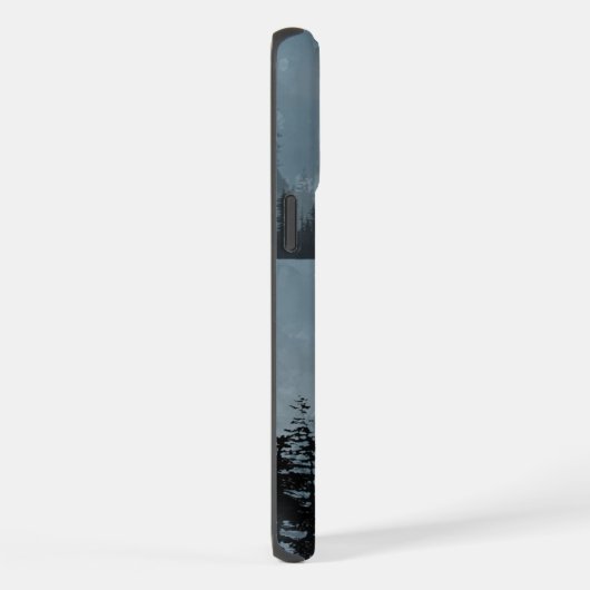 水彩遠吠え狼の野生動物自然アニマルアート iPhoneケース (右側面)