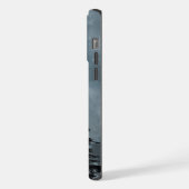 水彩遠吠え狼の野生動物自然アニマルアート iPhoneケース (左側面)