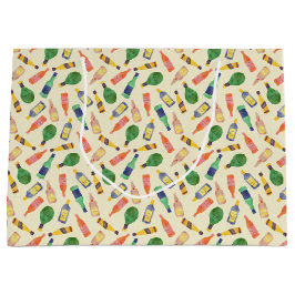 水彩酒ボトルパターン抱き枕 ラージペーパーバッグ