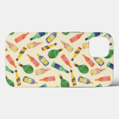 水彩酒ボトル模様 Case-Mate iPhoneケース (裏面 (横))