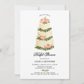 水彩重素朴層ケーキブライダルシャワー 招待状 (正面)