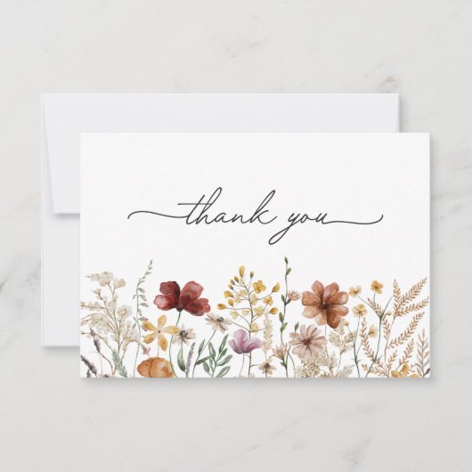 水彩野かわいらし花園フローラ サンキューカード (正面)