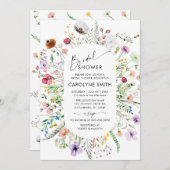水彩野かわいらし花草地ブライダルシャワー 招待状 (正面/裏面)