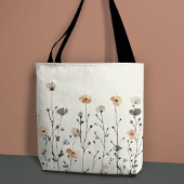 水彩野エレガント花素朴フローラ トートバッグ