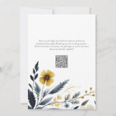 水彩野エレガント花結婚の 招待状 (裏面)