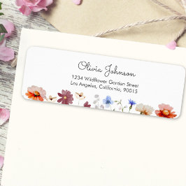 水彩野カラフル花草地 ラベル