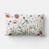 水彩野カラフル花草地 ランバークッション (裏面)