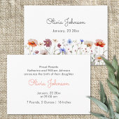 水彩野カラフル花赤ちゃん誕生 案内状