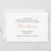 水彩野カラフル花赤ちゃん誕生 案内状 (裏面)