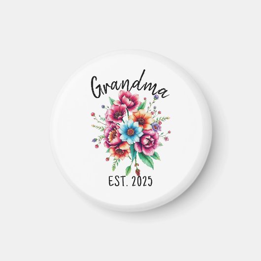 水彩野カラフル草祖母 マグネット (正面)