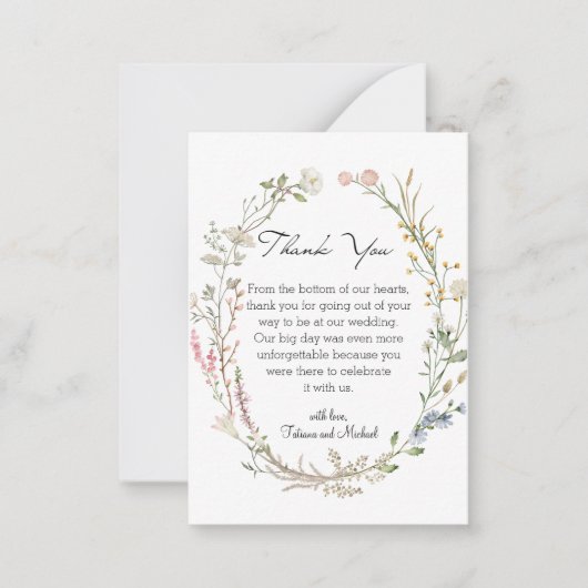 水彩野スタイリッシュ草結婚の感謝してい君 ノートカード (正面)