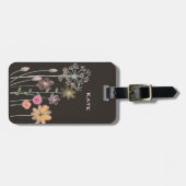 水彩野パーソナライズされた草 ラゲッジタグ (正面横)