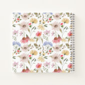 水彩野ワイルドフラワー、葉のノート ノートブック (裏面)