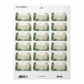 水彩野外樹林素朴林 ラベル (フルシート)