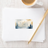 水彩野外樹林素朴林 ラベル (インサイチュ)