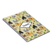 水彩野獣サファリジャングルパターン ノートブック (右側)