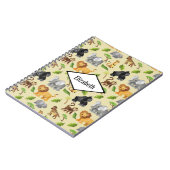 水彩野獣サファリジャングルパターン ノートブック (左側)