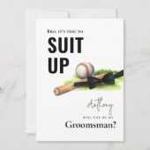 水彩野球こうもりタキシードスーツのアップグロムスマン 招待状 (正面)