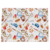 水彩野球バースデーパーティー抱き枕 ラージペーパーバッグ (正面)