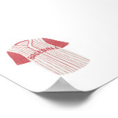 水彩野球ヴィンテージユニフォームのポスター ポスター (角)