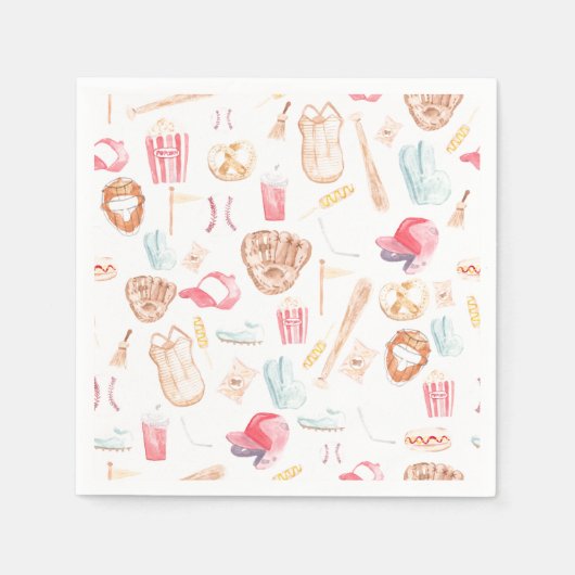 水彩野球 スタンダードカクテルナプキン (正面)