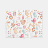 水彩野球 フリースブランケット (正面(横))