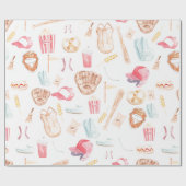 水彩野球 ラッピングペーパー (フラット)