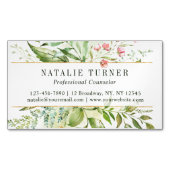 水彩野生のフローラ緑の葉 マグネット名刺 (正面)