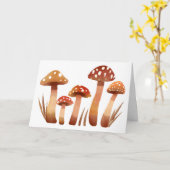 水彩野生の森のキノコの草原 カード (黄色い花)