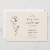 水彩野生バラ結婚式招待状 招待状 (正面)