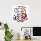 水彩野生動物ファミリー#6 ポスター (ホームオフィス)