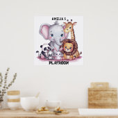 水彩野生動物ファミリー#6 ポスター (キッチン)