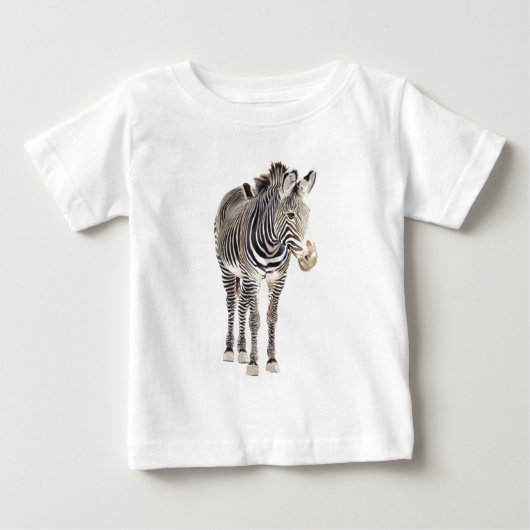 水彩野生生物アート「ゼブラ」 ベビーTシャツ (正面)