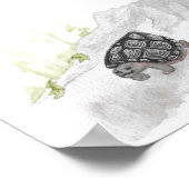 水彩野生生物自然フォレストカメ ポスター (角)