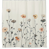 水彩野素朴花フローラエレガント シャワーカーテン (正面)