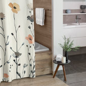 水彩野素朴花フローラエレガント シャワーカーテン